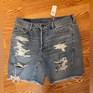 American Eagle Outfitters distressed Bermuda hi-rise shorts